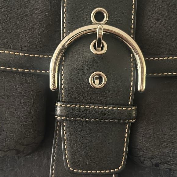 Coach Black Canvas and Leather Logo Purse No. F05U-1463 Vintage Y2K - Picture 4 of 10